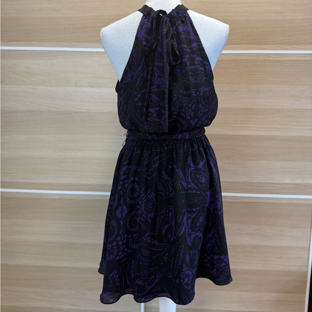 Express Black And Purple Patterned Mini Dress - image 5